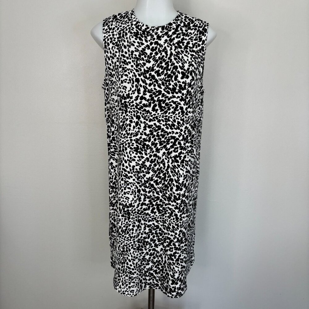 Maurices Shift Dress XS Black White Spotted Sleeveless Stretch Women's NWT